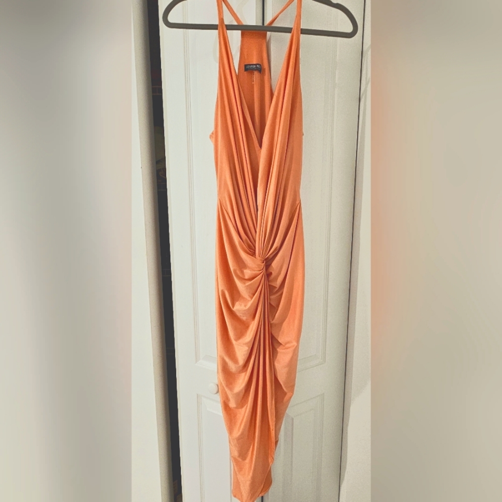 FASHION NOVA KNOT PEACHY DRESS 🍑